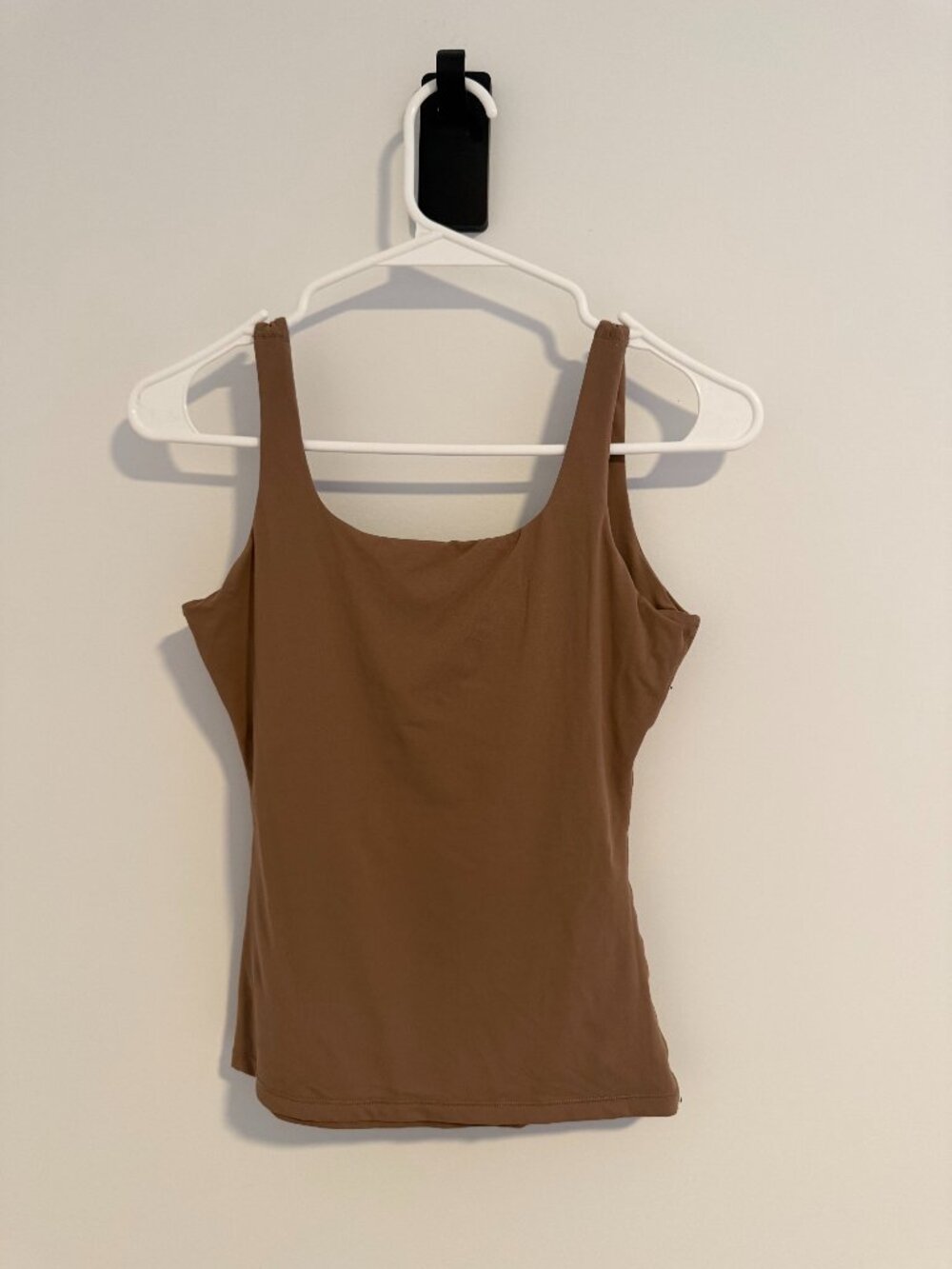 PUMIEY Brown Square Neck Double Layer Tank XS